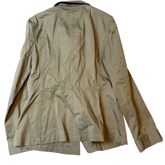 Talbots Jacket Womens 10 Olive Green Field Jacket Lightweight Utility - Picture 5 of 8